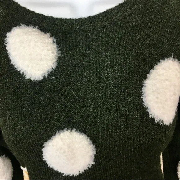 GREEN and white polka dot sweater. LUMIERE - Picture 3 of 8